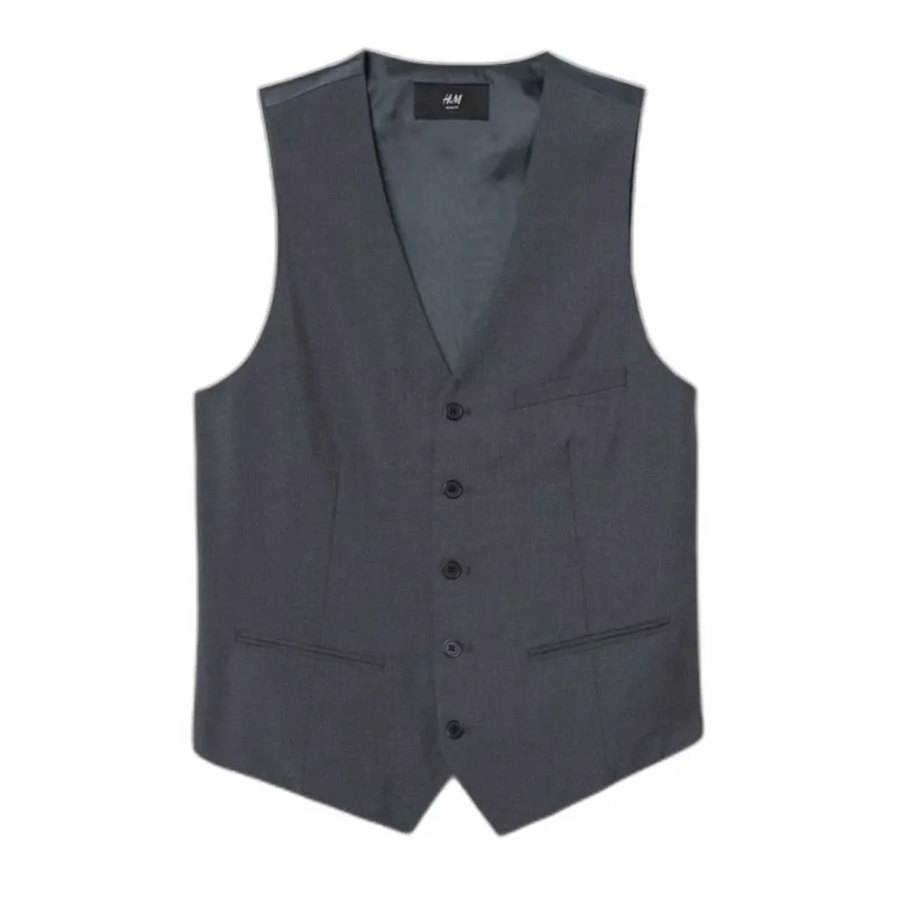 H&M Men's Gray Classic 5 Button-Front Waistcoat Suit Vest Size 42R